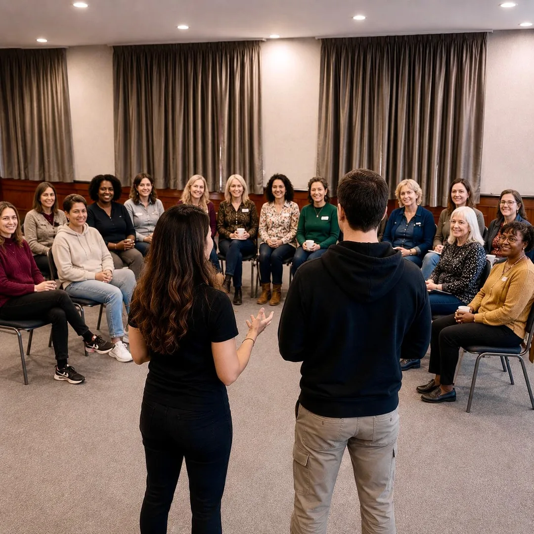 Women's group taking part in a practical Everyday Safe personal safety workshop
